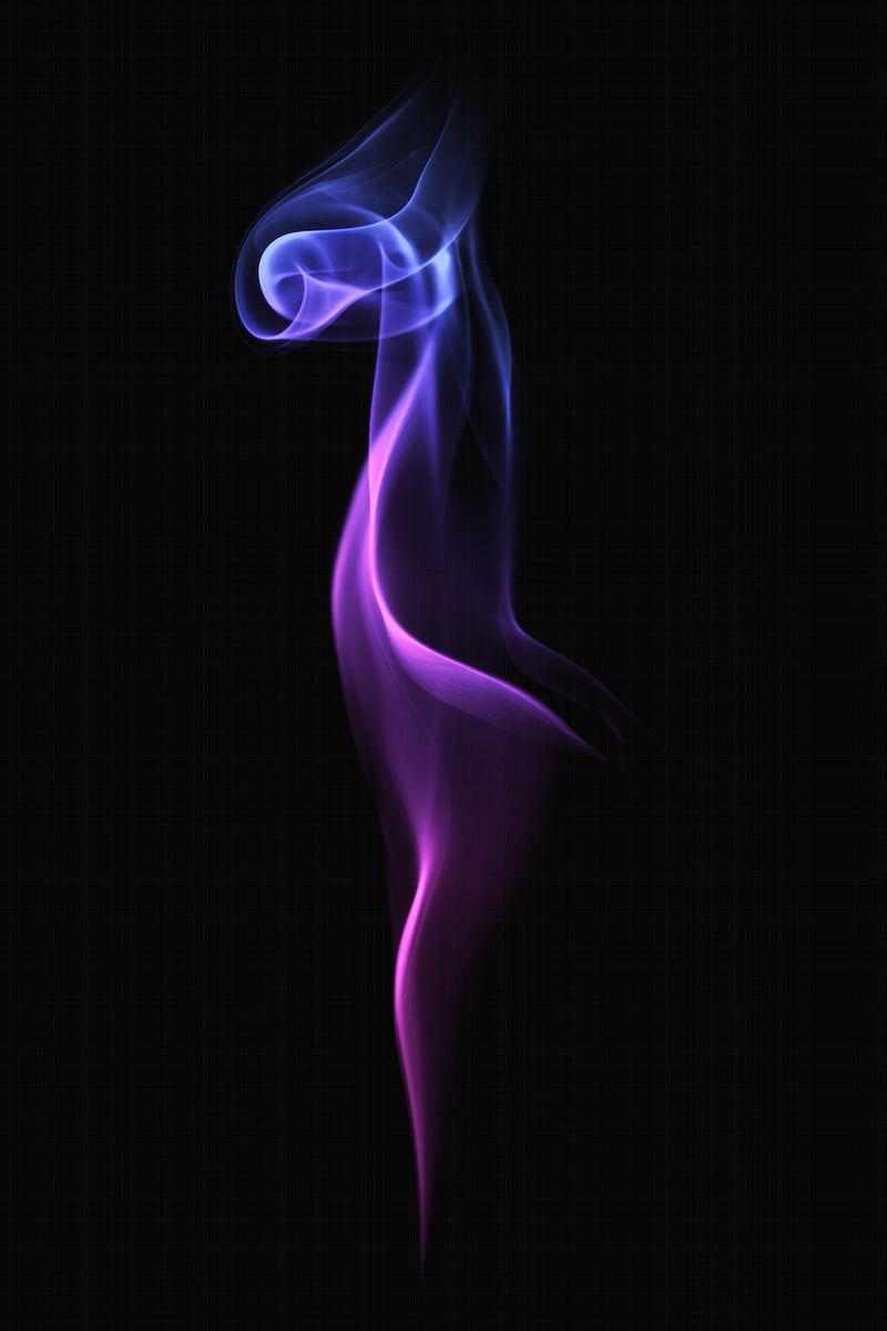 A photograph of smoke against a black background - Smoke