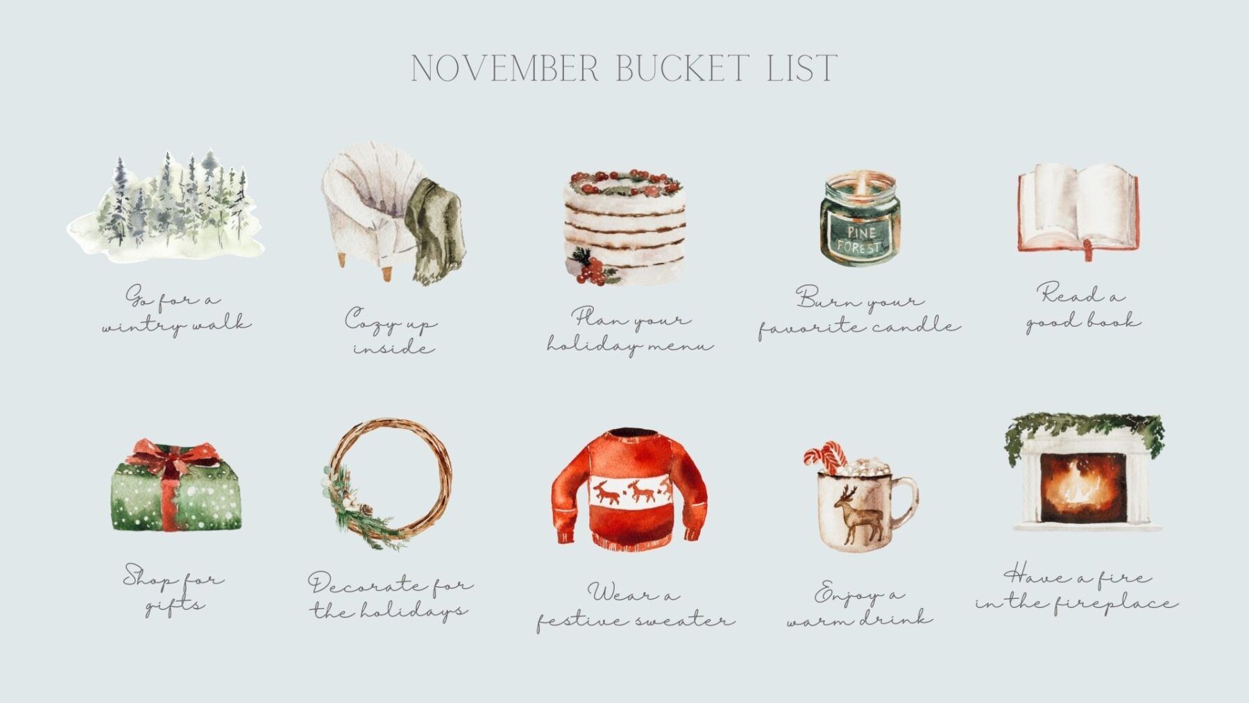 The november bucket list - November