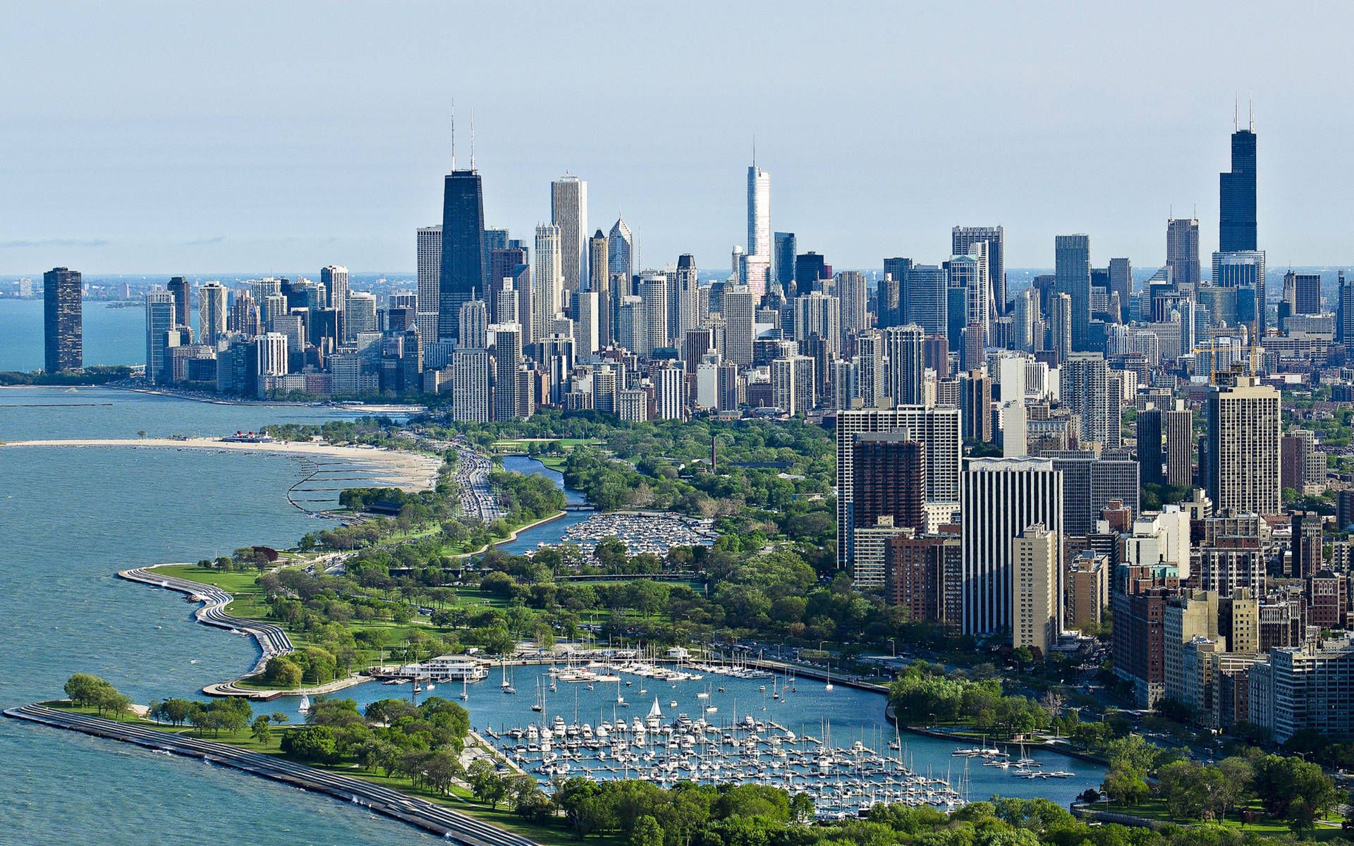 The city of Chicago is seen from above. - Chicago