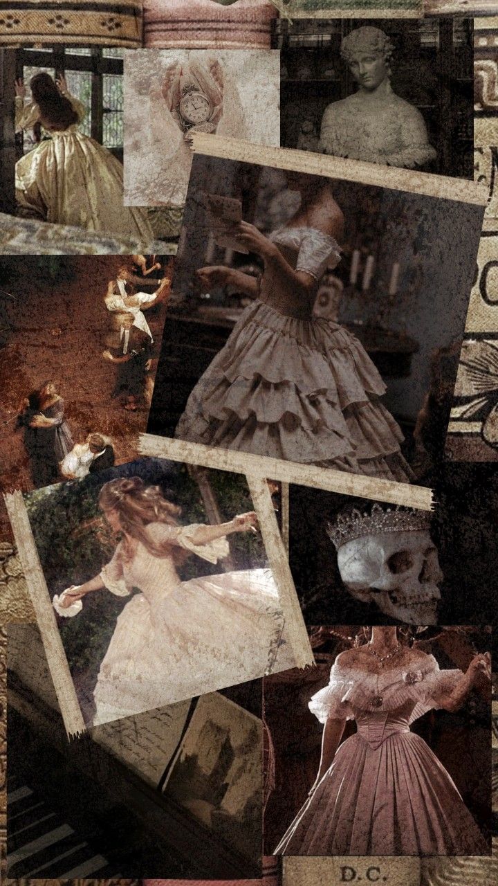 A collage of pictures with different dresses - Victorian