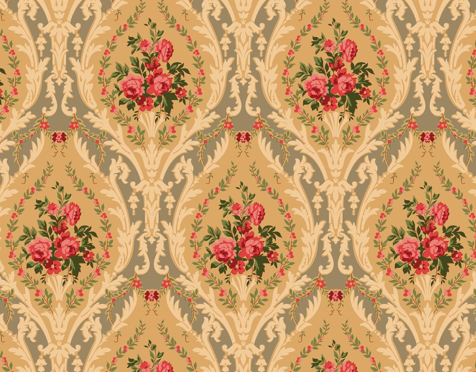 Vintage wallpaper with a floral pattern - Victorian