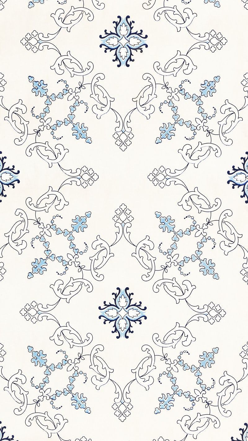 A blue and white ornate pattern - Victorian