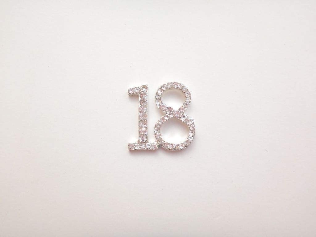 A number 18 made of diamonds - 18