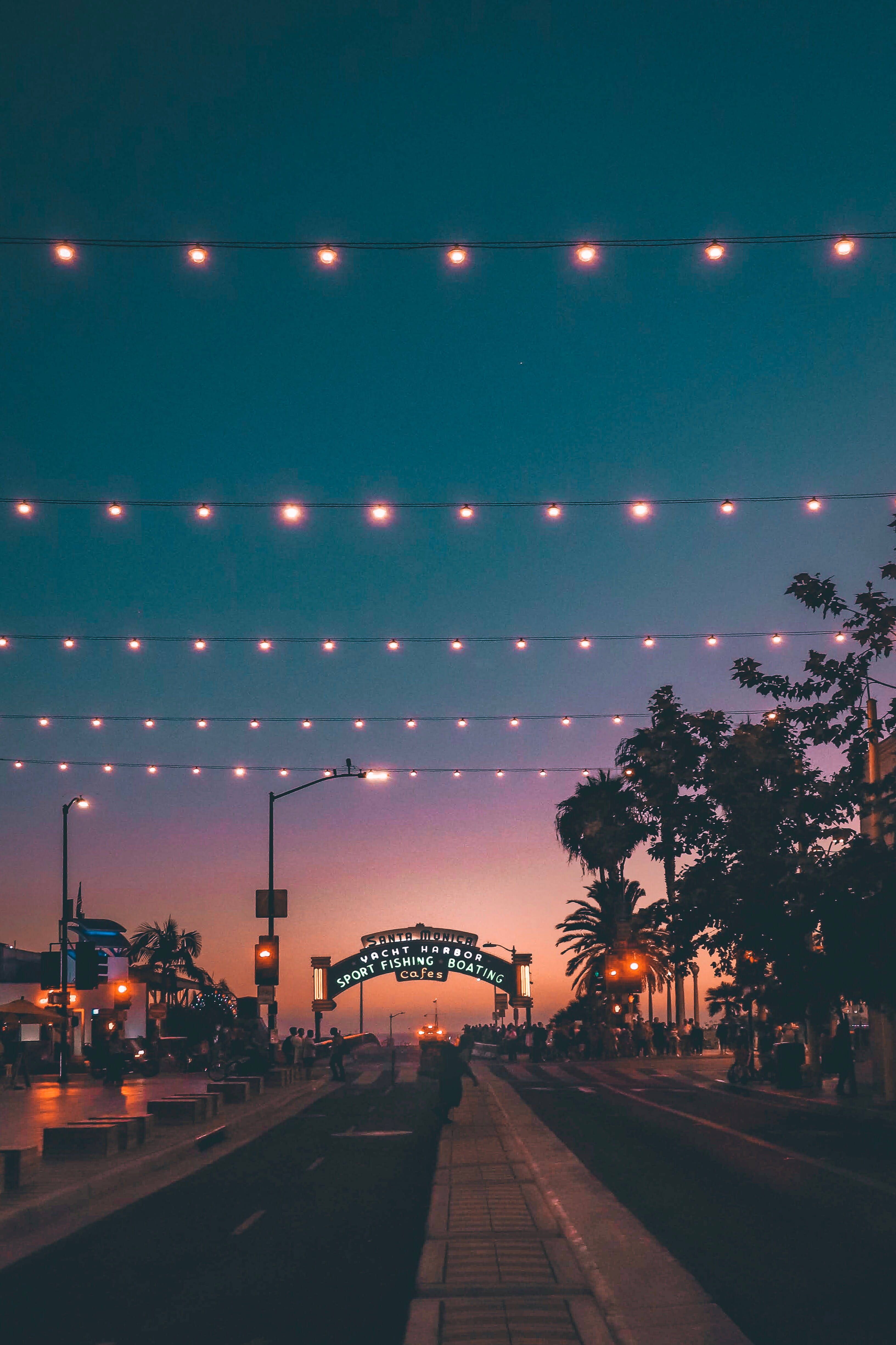 Download Santa Monica Street Lights Wallpaper