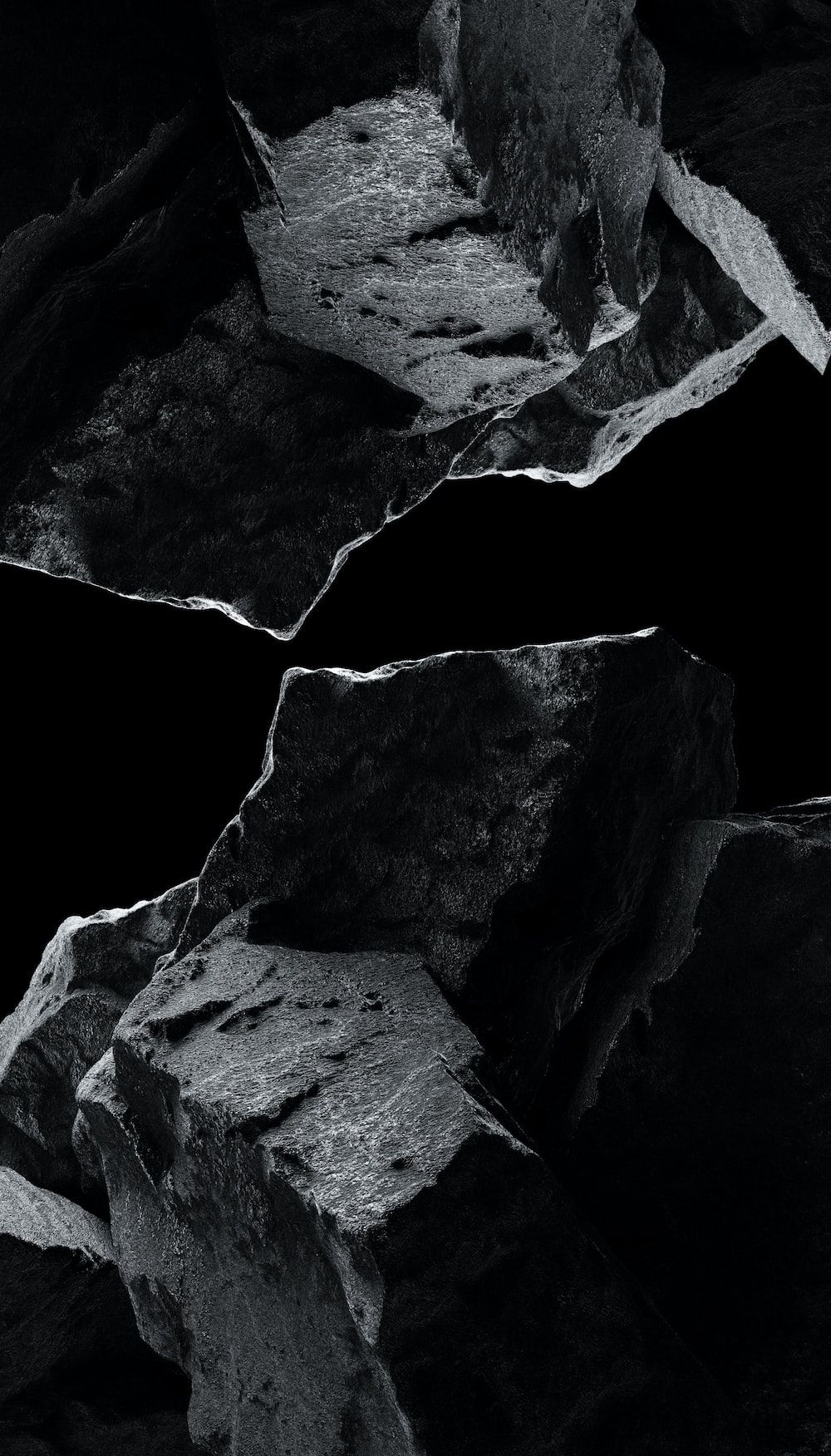 A black and white picture of rocks - Clean, black and white