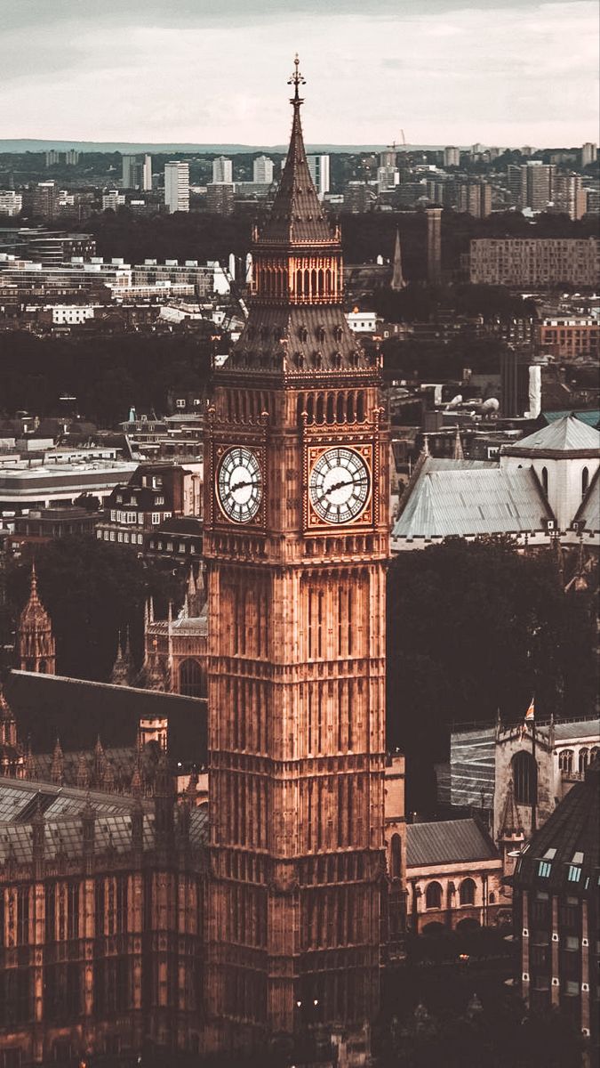 A photo of the Big Ben clock tower in London, England. - London