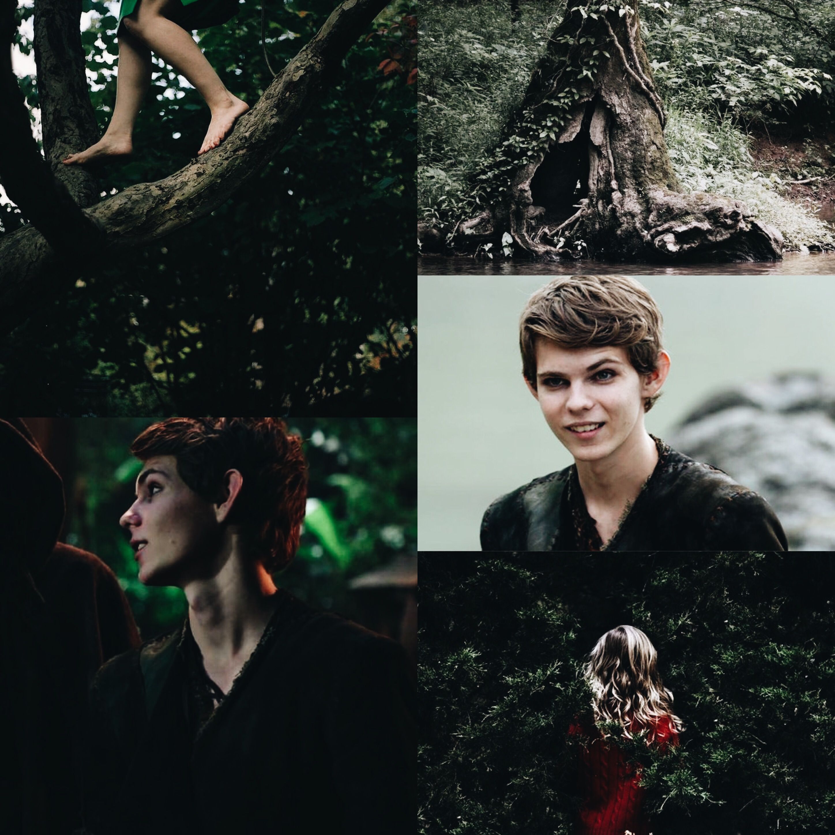 A collage of pictures with different people in them - Peter Pan