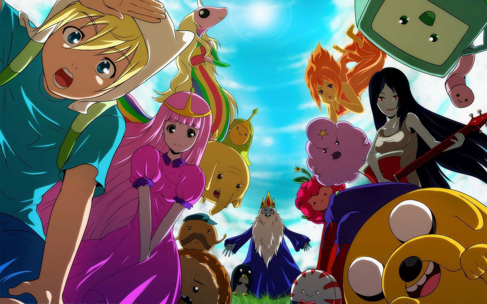Adventure Time characters, including Finn, Princess Bubblegum, and Jake, are shown in a group shot. - Adventure Time