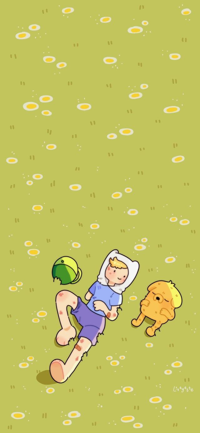 A cartoon character laying on the ground - Adventure Time