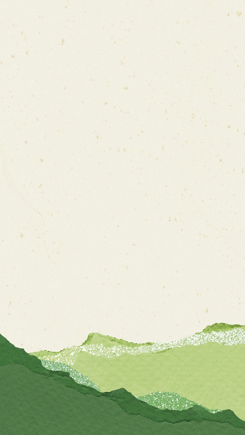 Download premium psd of Hand painted watercolor green hills on a beige background - Border, paper