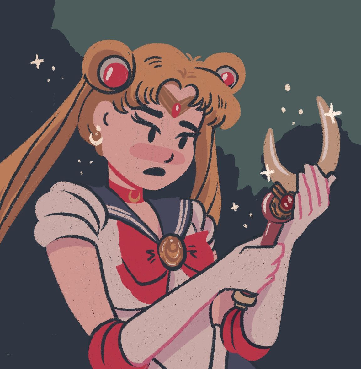 late nite sailor moon screenshot redraw (because i can't stop thinking about the makeup collection don't look at me)