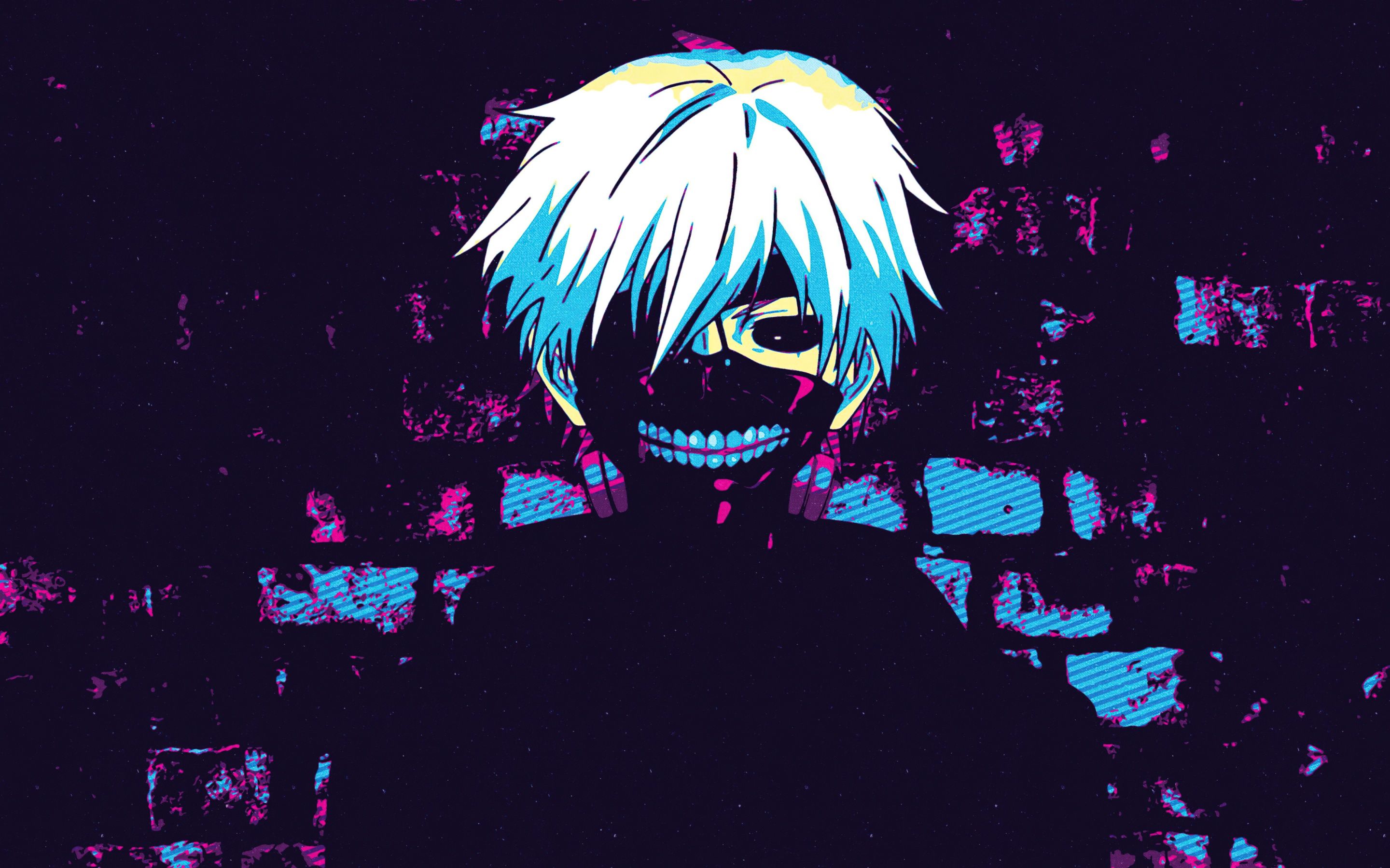 A man with blue hair and white face - Tokyo Ghoul