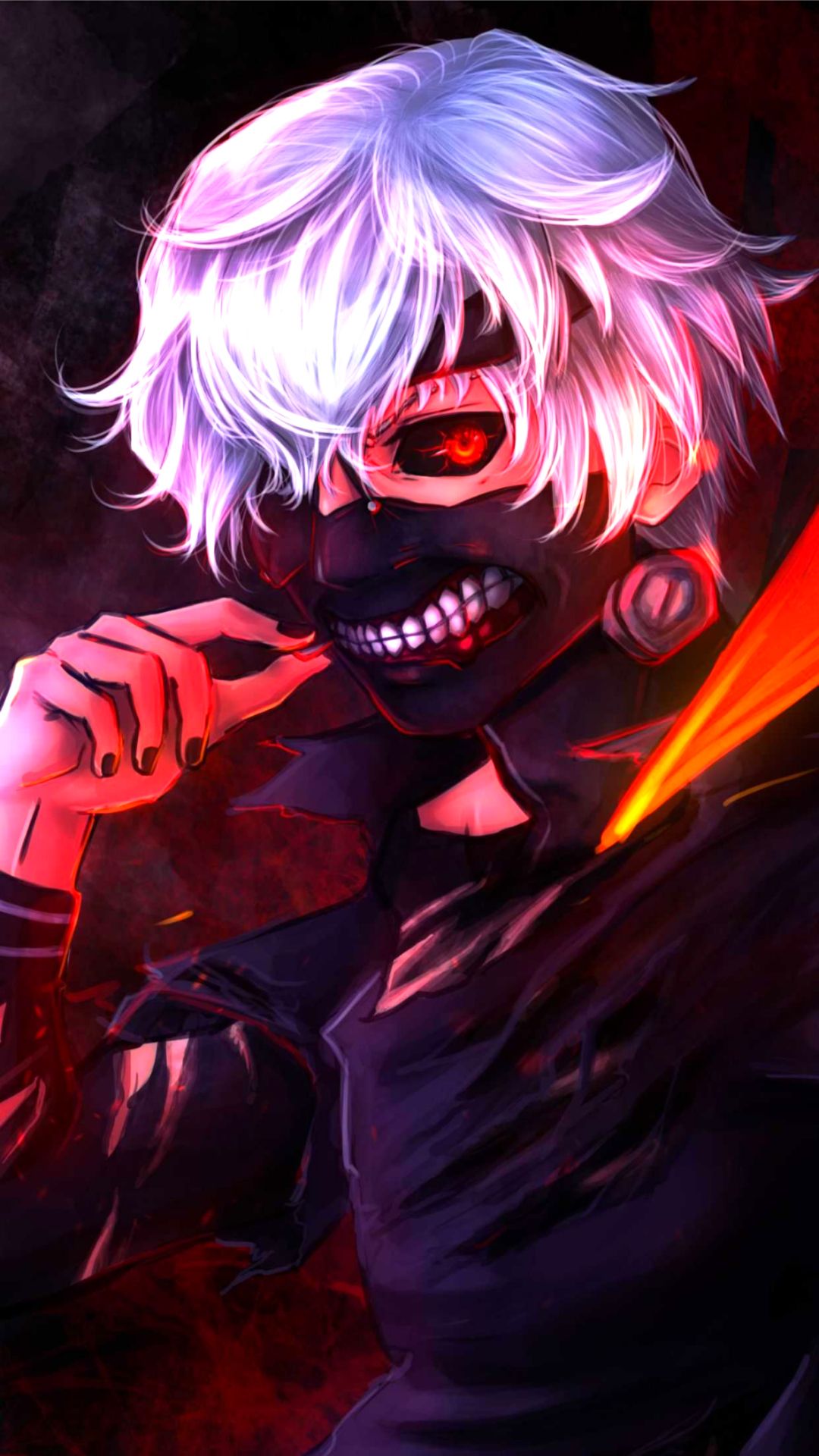 Tokyo Ghoul anime wallpaper for iPhone with resolution 1080x1920 pixel. You can make this wallpaper for your iPhone 5, 6, 7, 8, X backgrounds, Mobile Screensaver, or iPad Lock Screen - Tokyo Ghoul