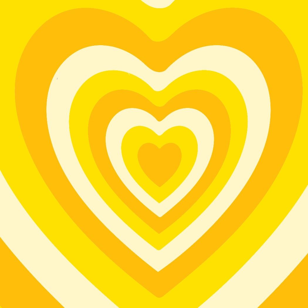 A yellow and white pattern of hearts - Heart