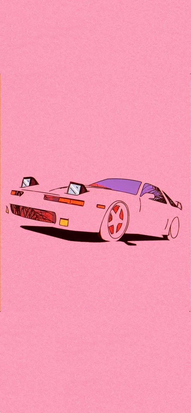 A pink car on a pink background - JDM