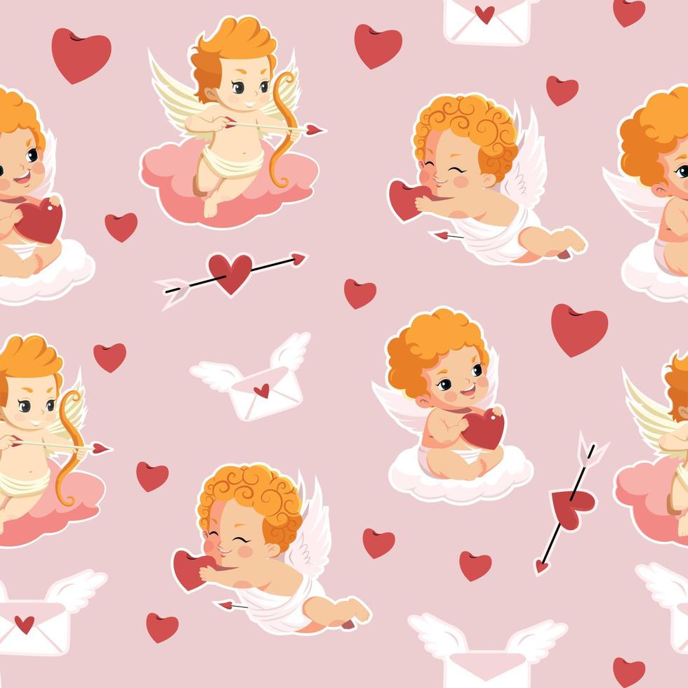 Little cupid seamless pattern design for decorating, wallpaper, wrapping paper, fabric, backdrop and etc