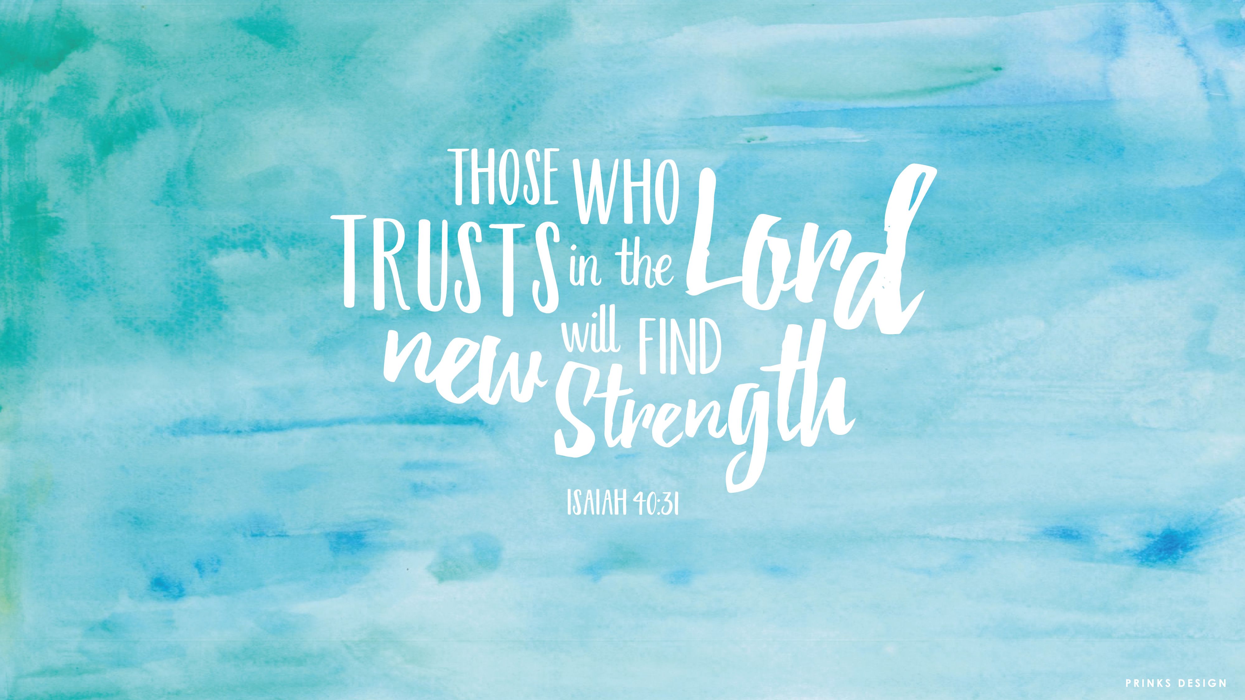 A blue background with the words those who trust in lord new strength - Bible