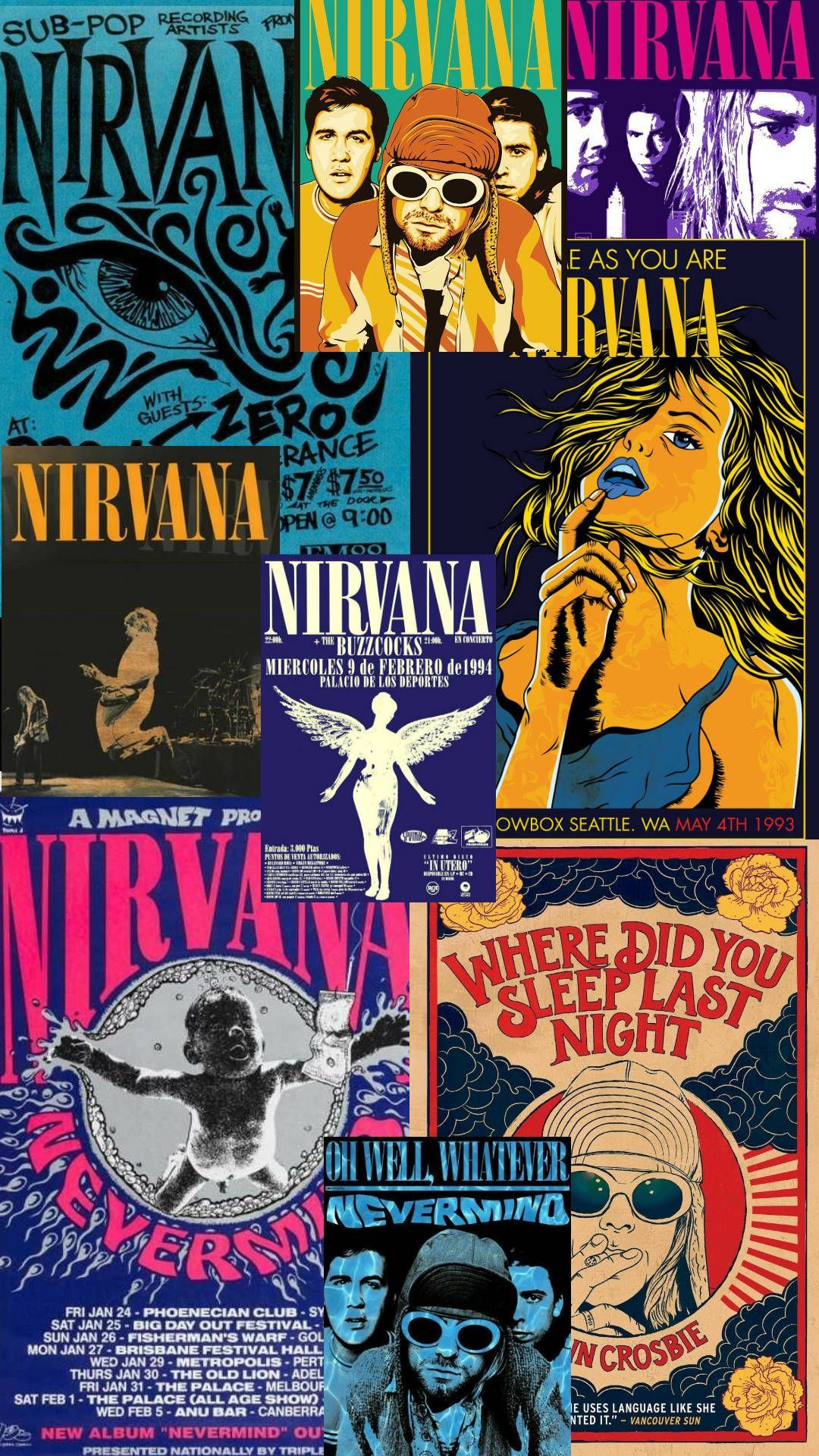 Download Nirvana Album Cover Collage Wallpaper