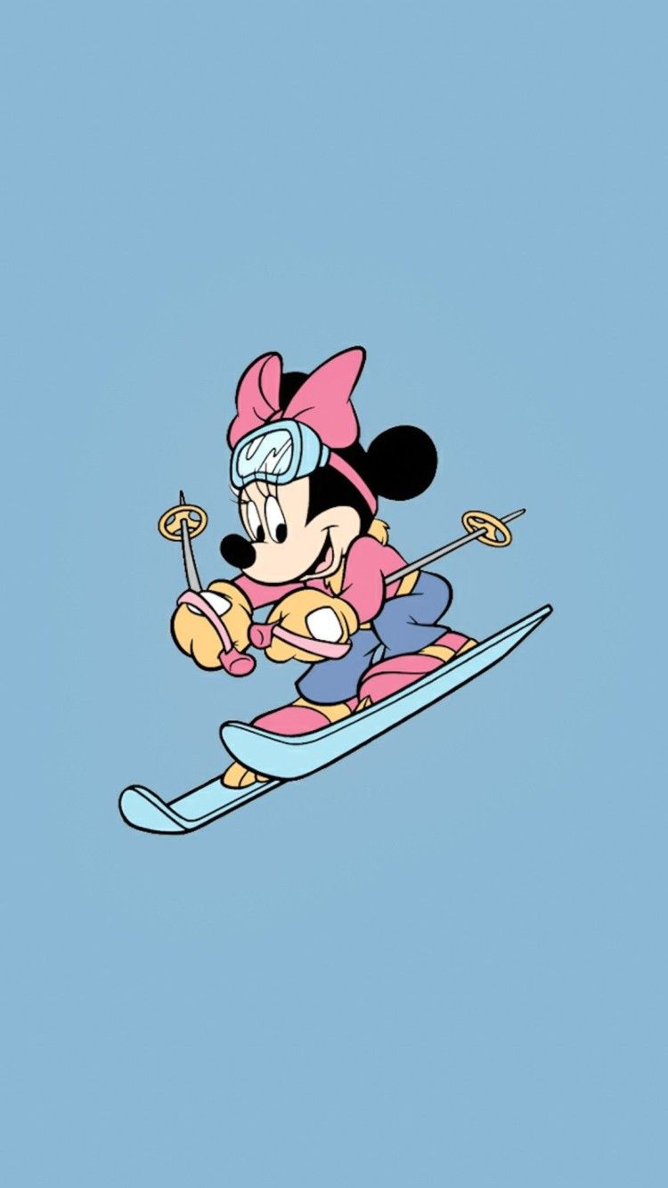 Mickey Mouse Disney Aesthetic Wallpaper : Mickey Mouse Skiing Wallpaper
