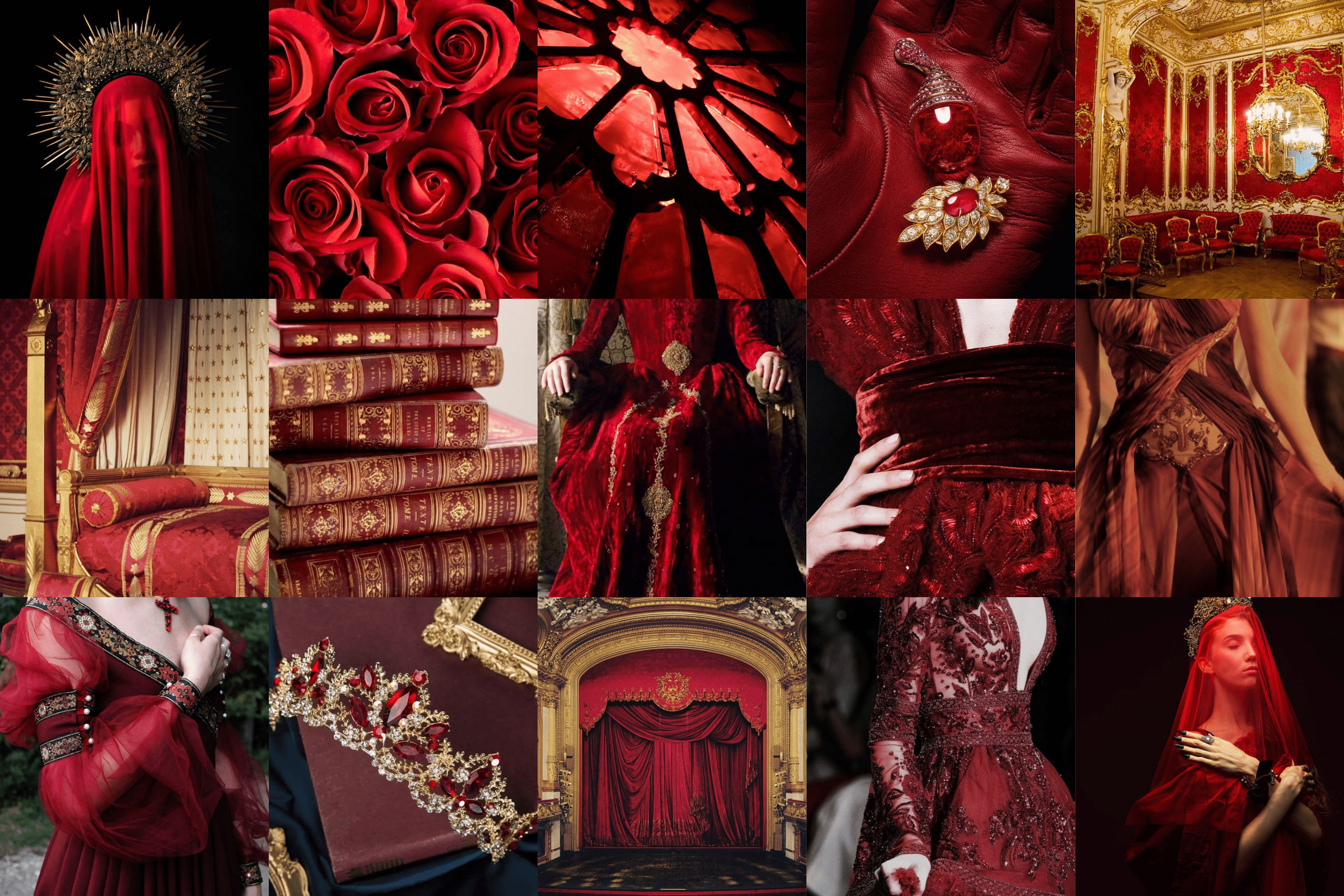 A mood board of red and black aesthetic images. - Royalcore
