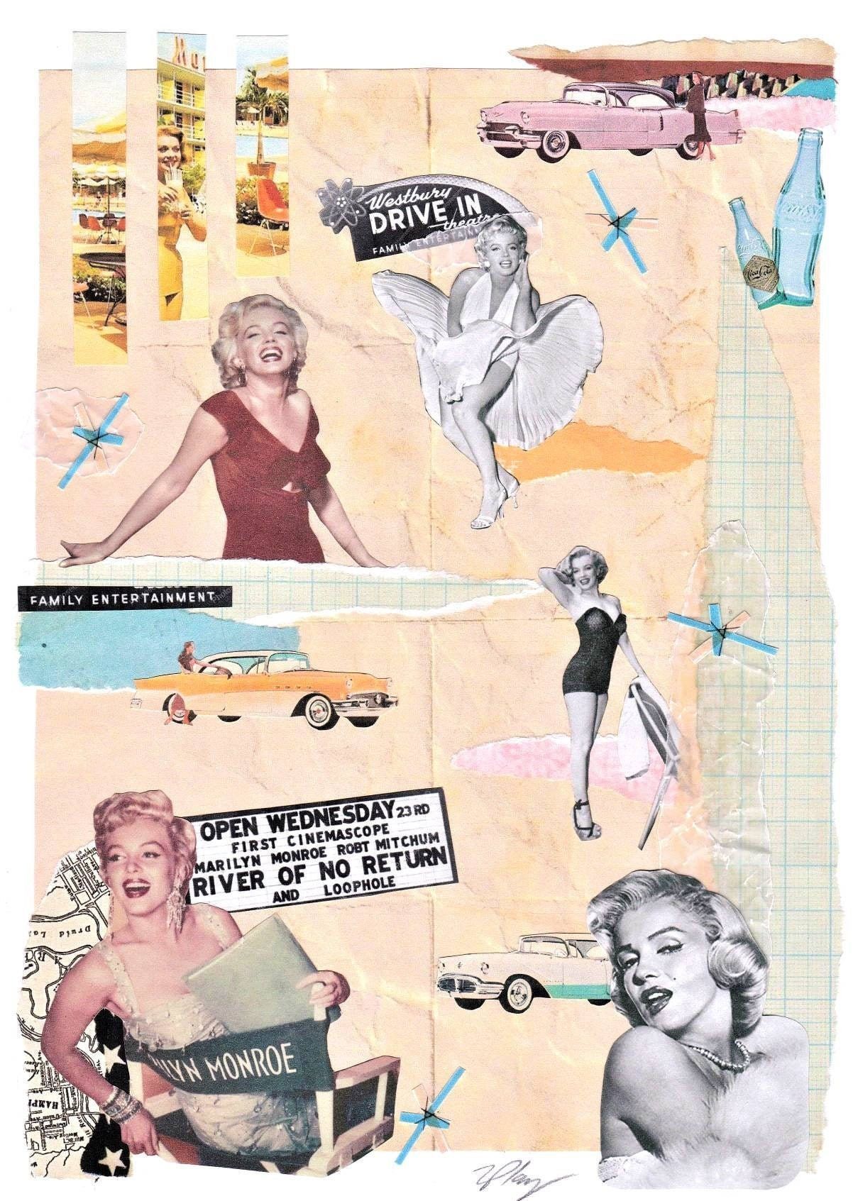 Illustration Collage Print Marilyn Monroe