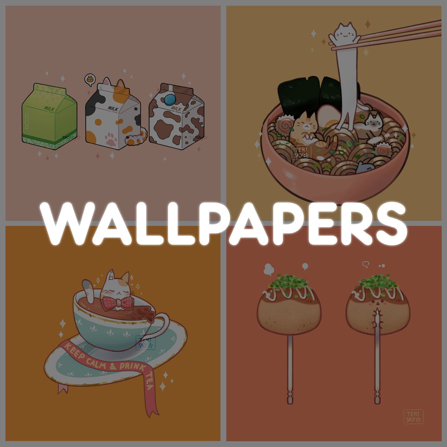 Wallpapers with cats, food and other items - Foodie