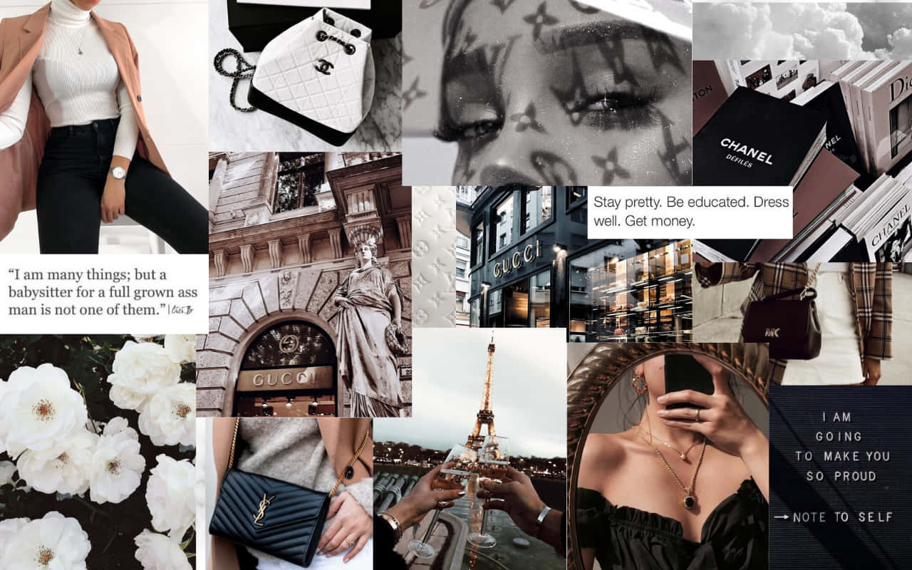 Download Collage Aesthetic Black Desktop Wallpaper