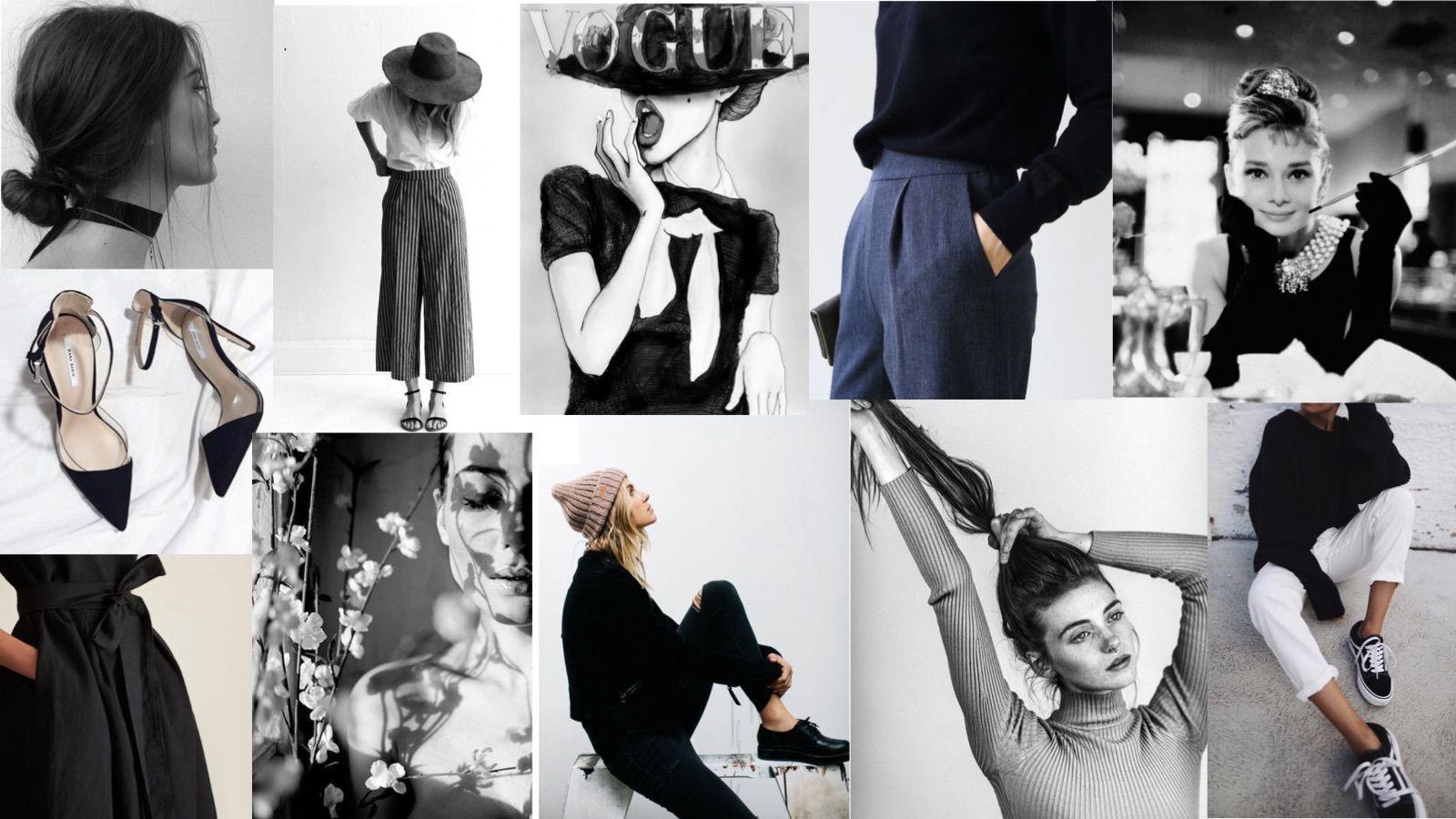 A collage of black and white photos - Fashion