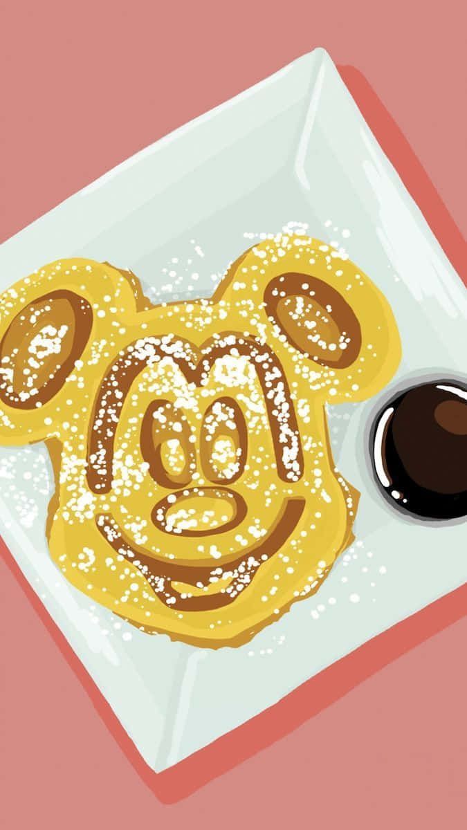 Mickey Mouse pancakes on a plate with syrup. - Foodie