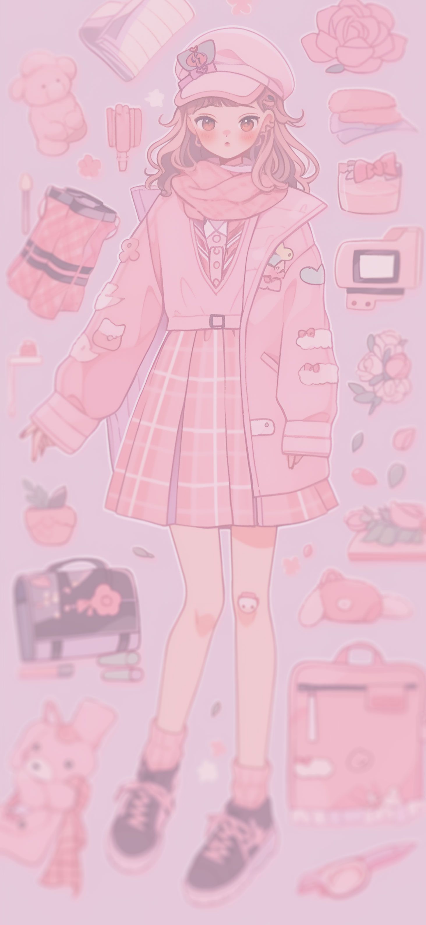 Aesthetic Preppy Girl Pattern Wallpaper Preppy Wallpaper