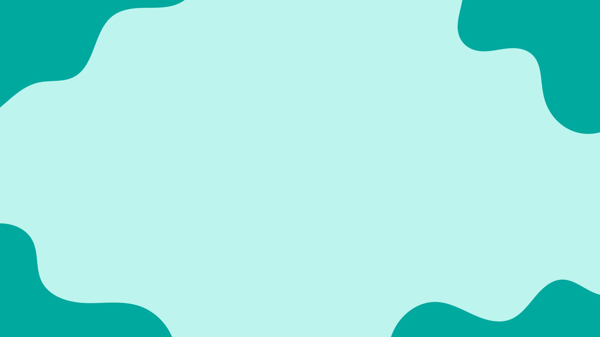 A light blue background with two green-blue wavy shapes on the edges. - Teal