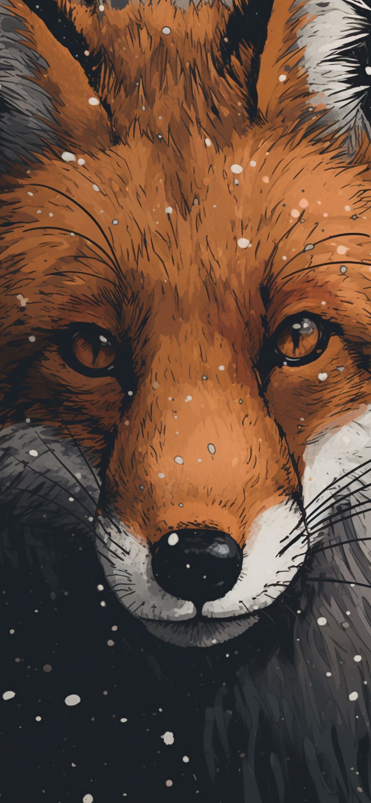 Fox & Snow Art Wallpaper Aesthetic Wallpaper for iPhone. Fox art, Snow art, Fox artwork