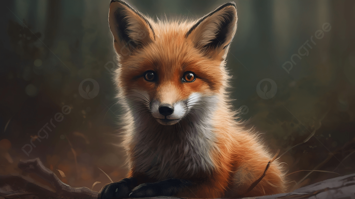 A fox sitting in the woods - Fox