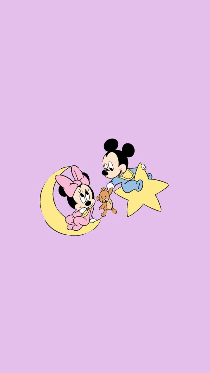 IPhone wallpaper of baby mickey and minnie mouse - Minnie Mouse