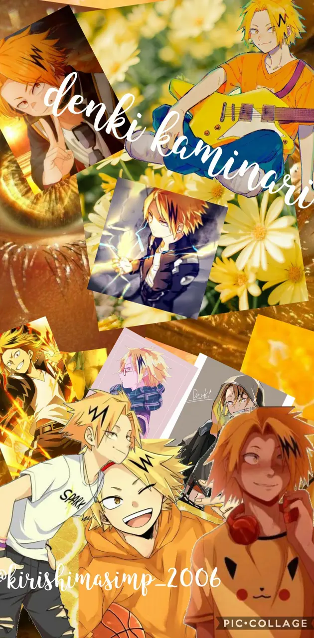 Denki Kaminari wallpaper I made for my phone! Let me know if you want me to make one for another character! - Denki Kaminari