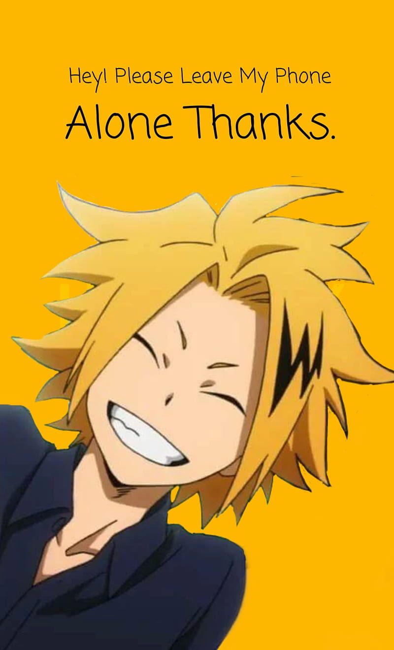 Anime phone wallpaper of a boy with blonde hair smiling - Denki Kaminari