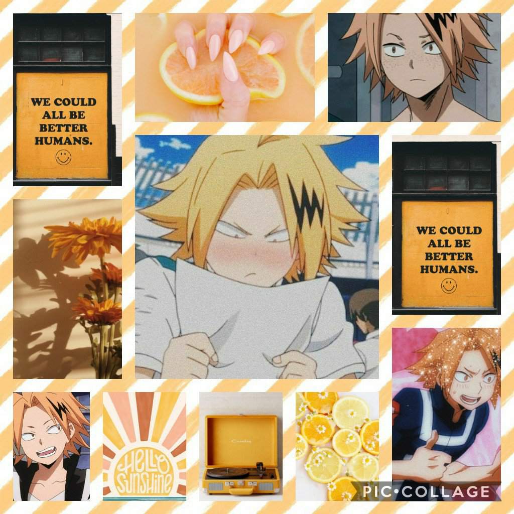 This is a collage of my favorite characters from the anime My Hero Academia. - Denki Kaminari