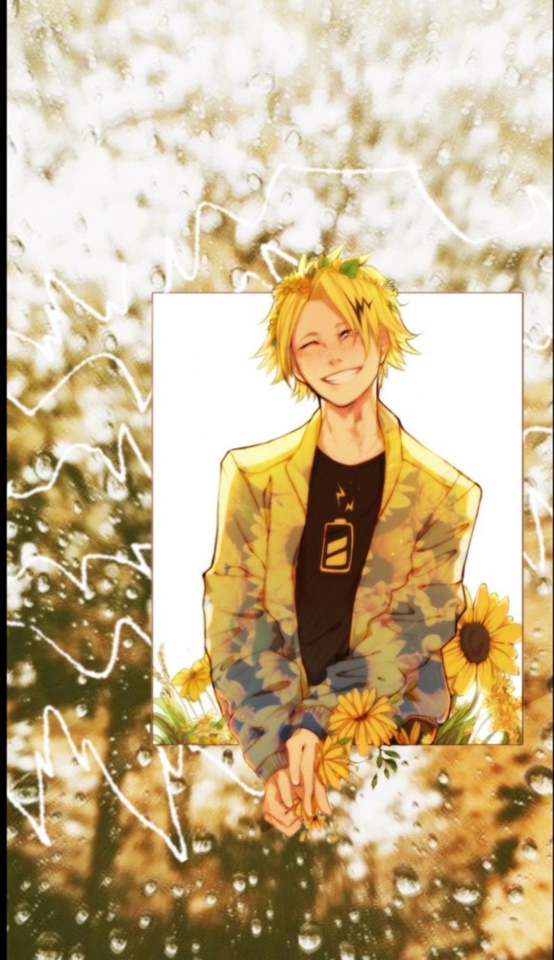 Sanji from One Piece sitting on the ground with sunflowers - Denki Kaminari