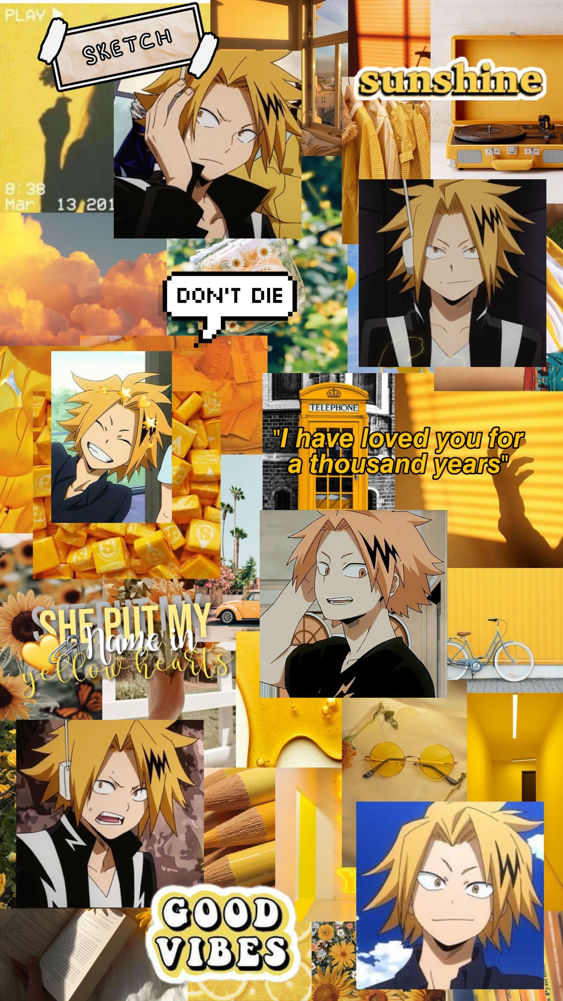 I made a collage of my favorite picture of Edward Elric from the anime series Fullmetal Alchemist: Brotherhood. - Denki Kaminari