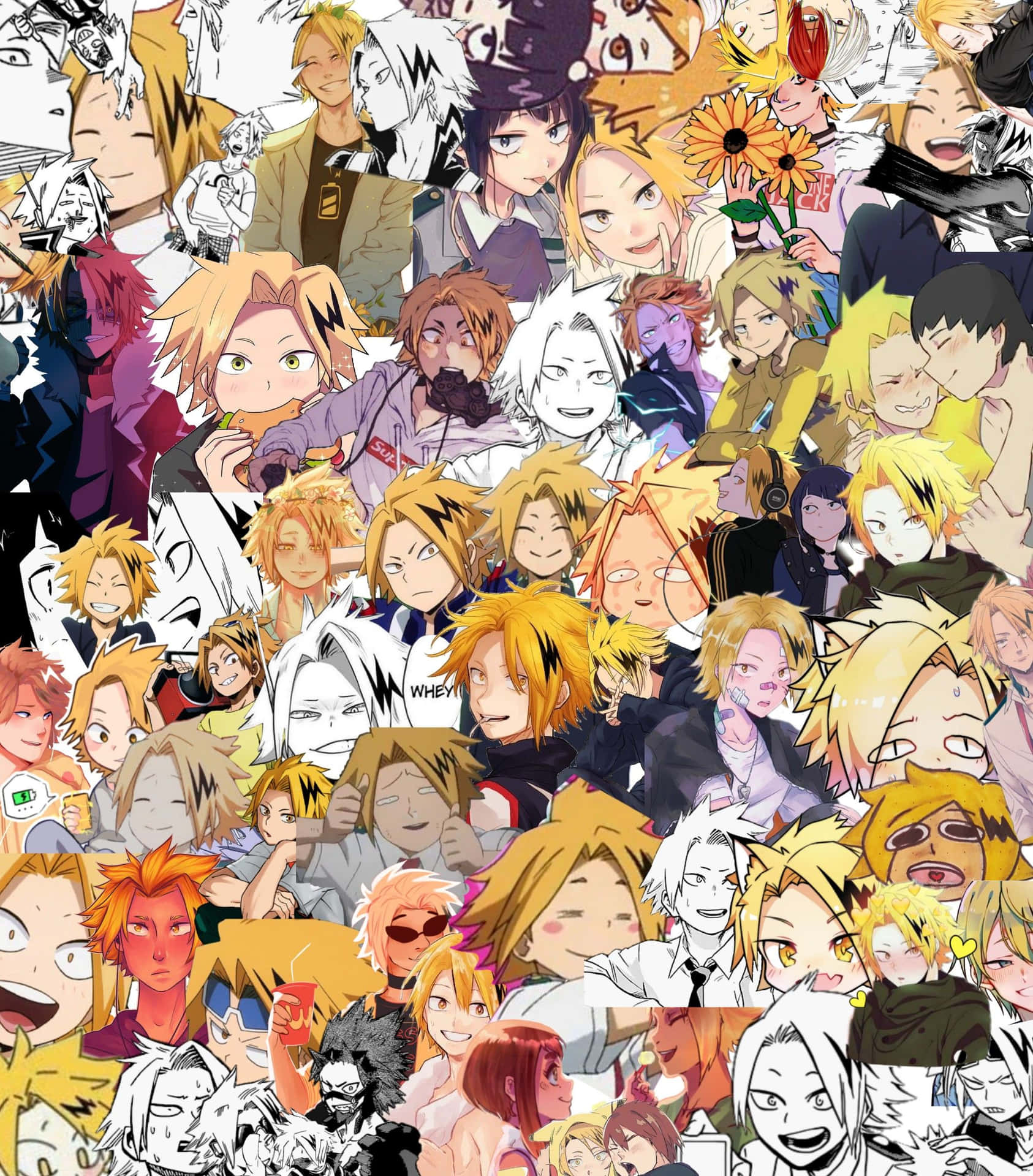Collage of naruto and sasuke from the anime series naruto - Denki Kaminari