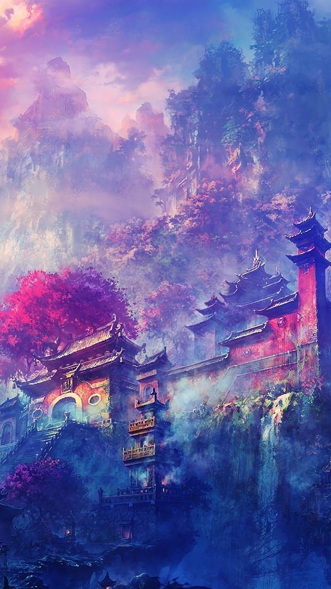 Chinese painting wallpaper 1080x1920 for android phone - Castle