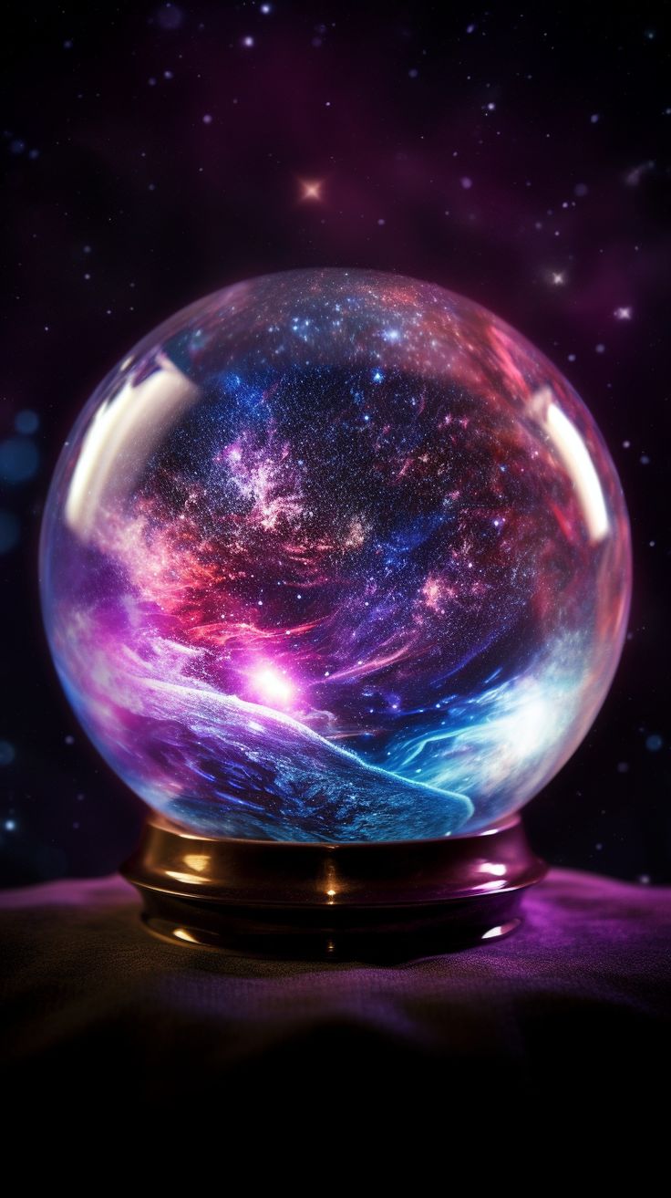 A crystal ball with a galaxy inside it - Magic