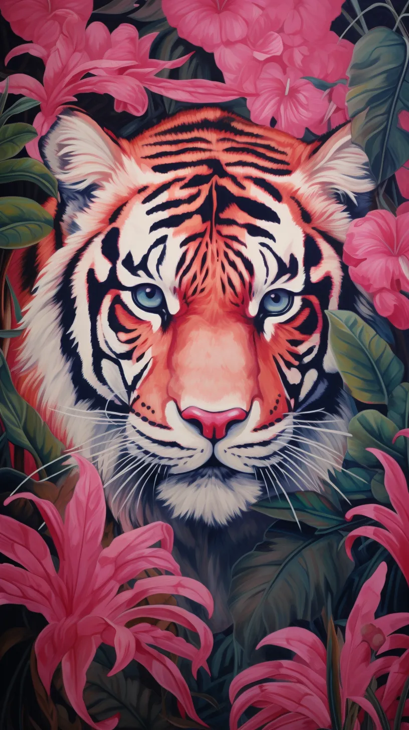 pink tiger in the jungle