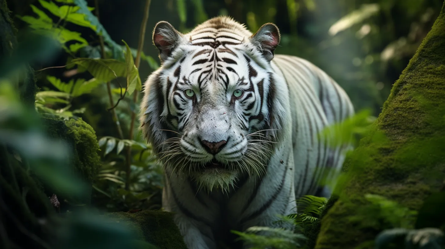 White tiger in the jungle