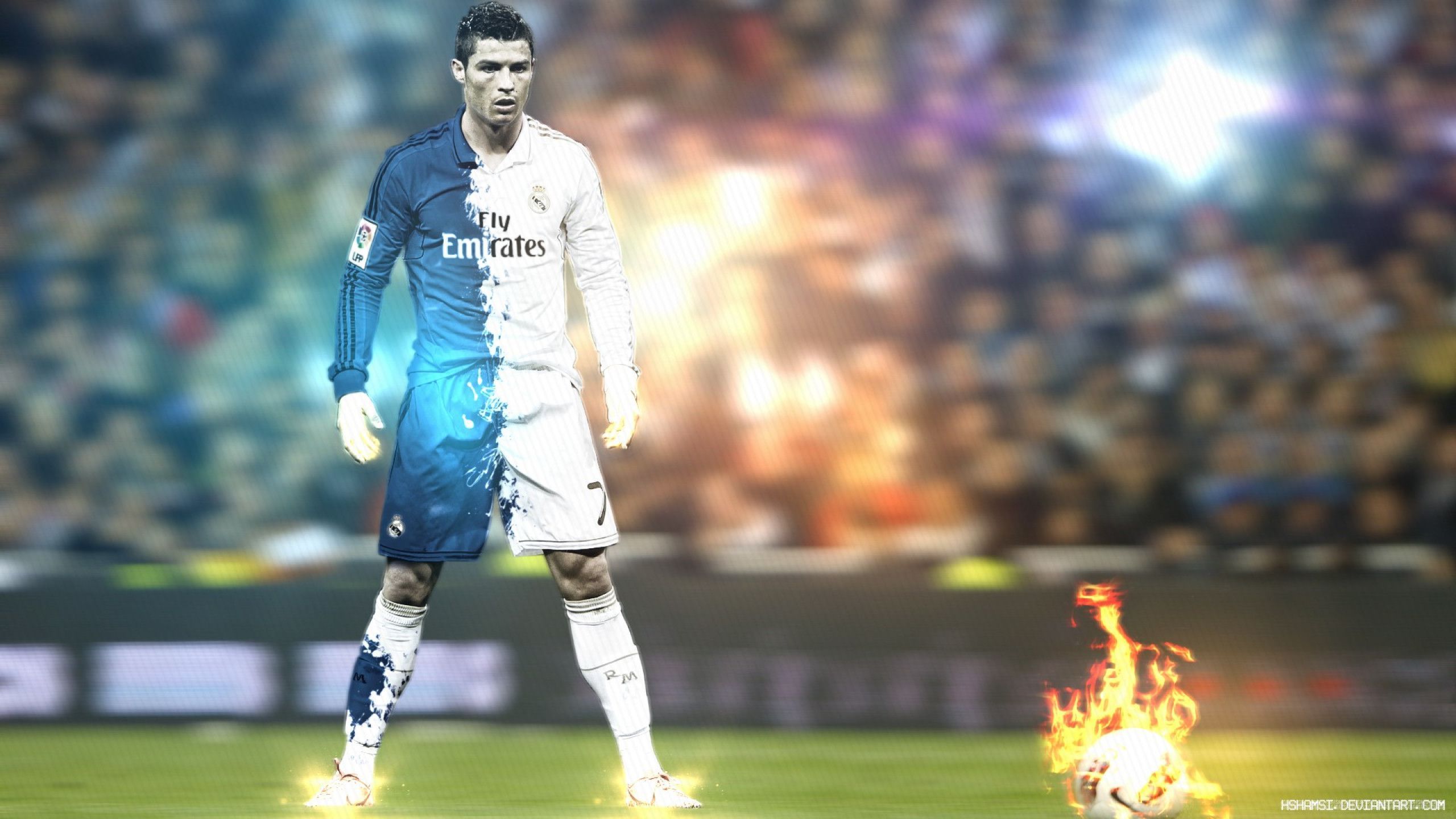 Cristiano Ronaldo with fire in the background wallpaper - Cristiano Ronaldo