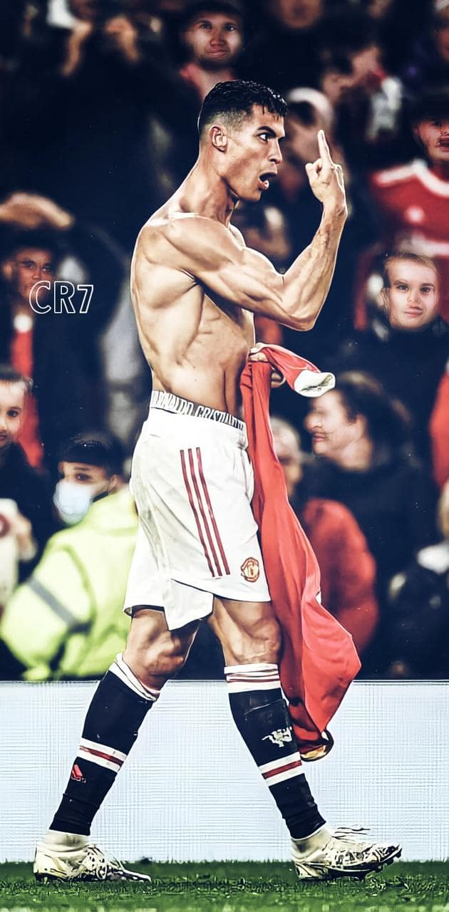 Cristiano Ronaldo walking off the pitch with his shirt off - Cristiano Ronaldo