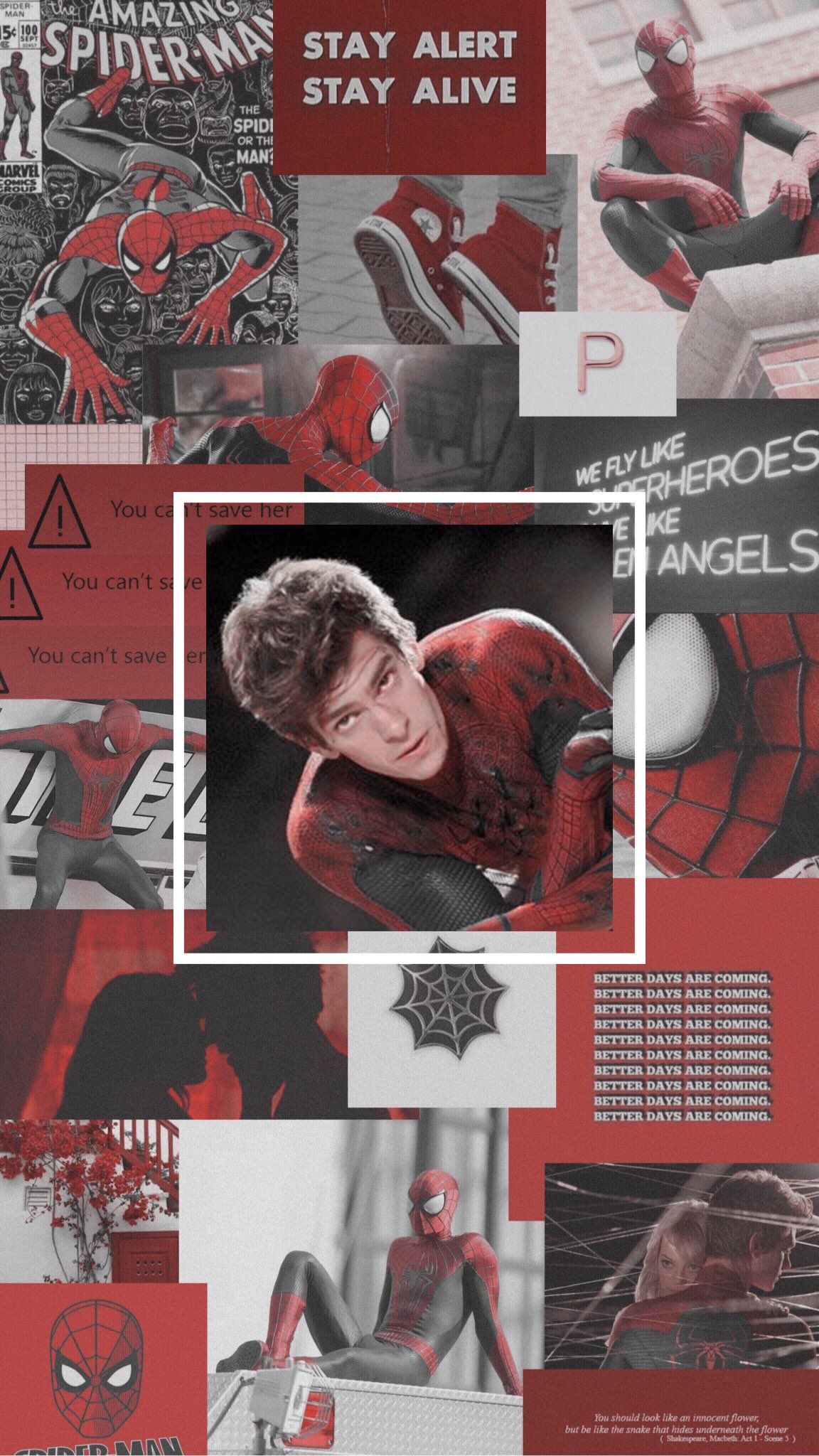 Spiderman red aesthetic wallpaper for phone. - Andrew Garfield