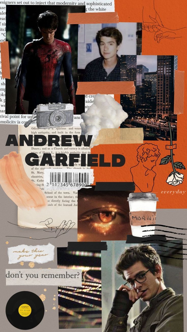 Collage of Andrew Garfield as Spiderman and in other movies - Andrew Garfield