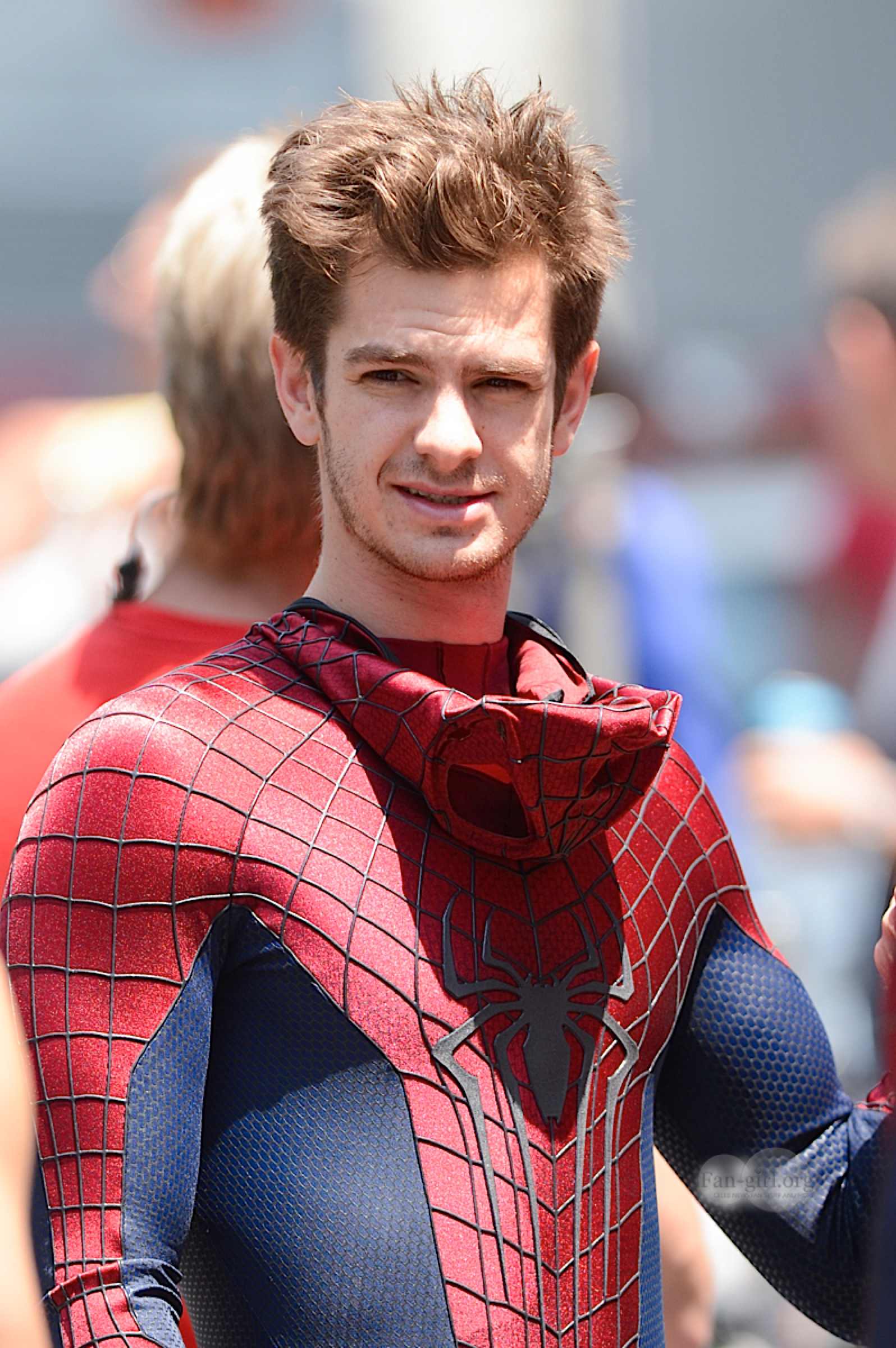 Andrew Garfield is seen on the set of 'The Amazing Spider-Man 2' in New York City. - Andrew Garfield