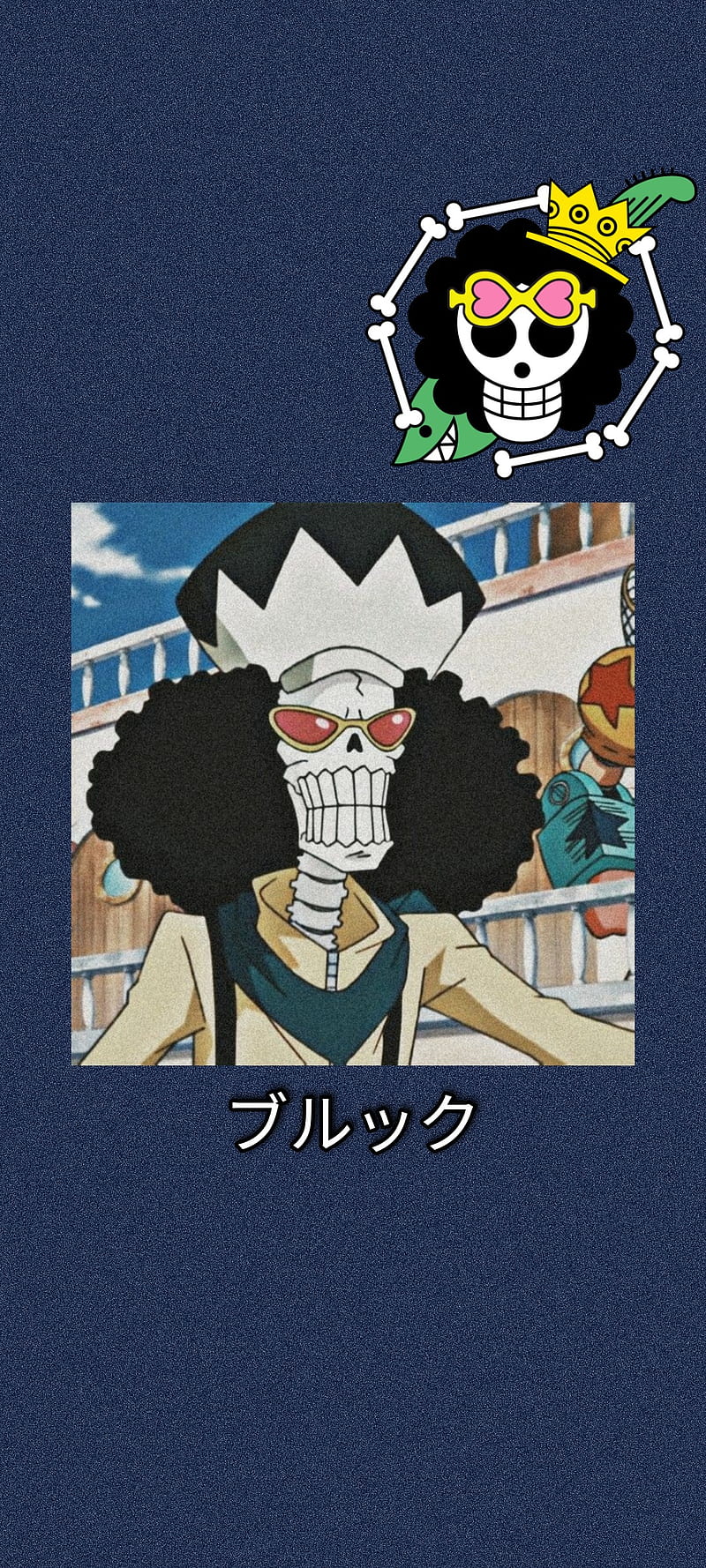 One Piece anime phone background with a skeleton character - One Piece